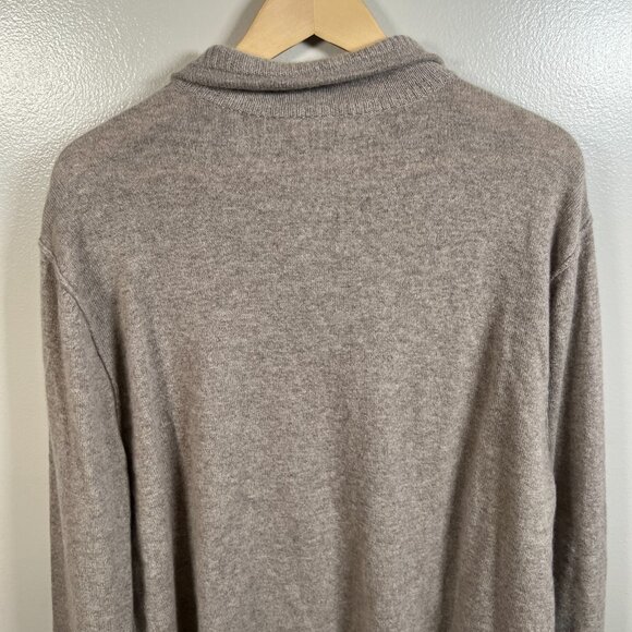 Inhabit Cashmere Collared Sweater Mens Size XXL Brown Classic Preppy *Flaw - Picture 7 of 9